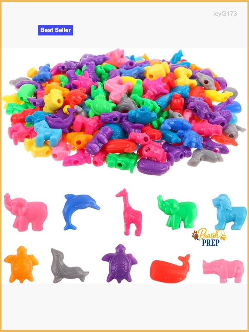 400 Pcs Plastic Animal Beads for DIY Jewelry Craft Making Necklace Bracelet
